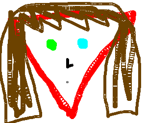 Red Triangle Face Logo - Maybe a red Triangle face with blue/green eyes? drawing by ...