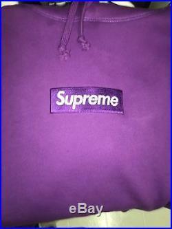 Purple Supreme Box Logo - Very Rare Purple Supreme Box Logo Hoodie Size Large