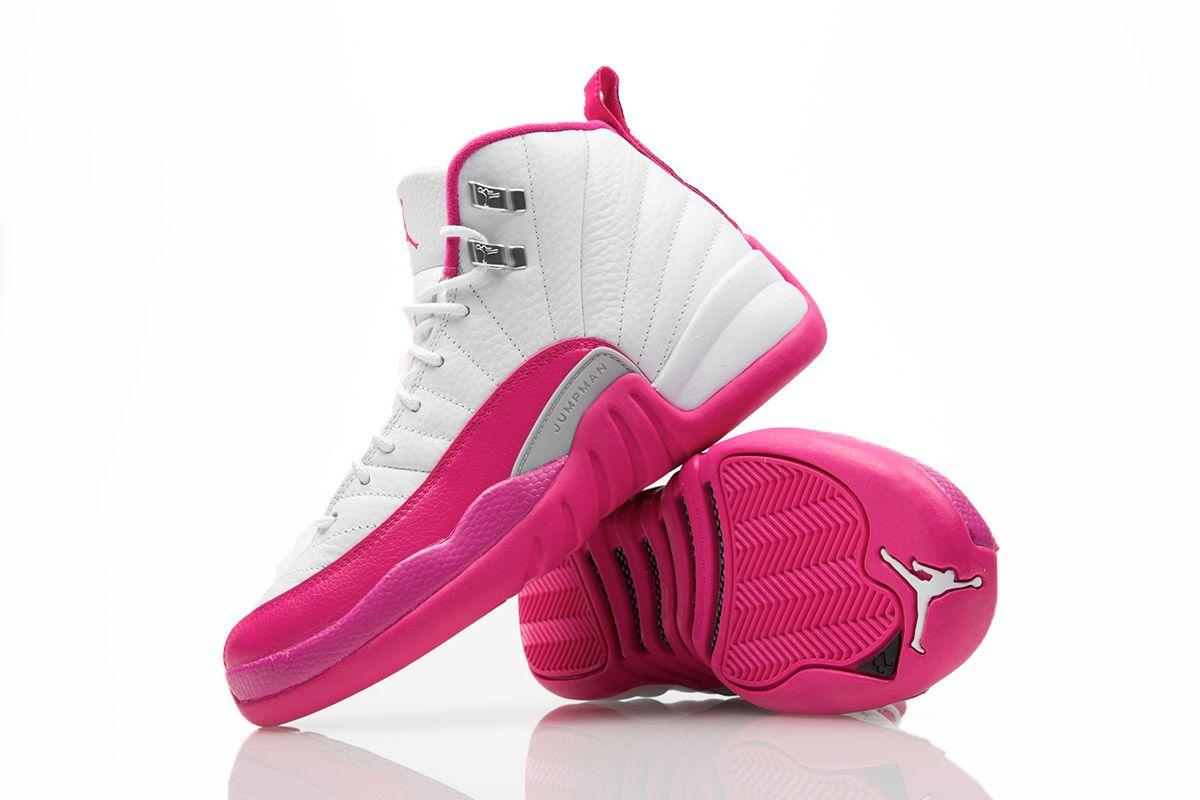 Girl Air Jordan Logo - Air Jordan 12 GS White Dynamic Pink Release Date - Sneaker Bar Detroit