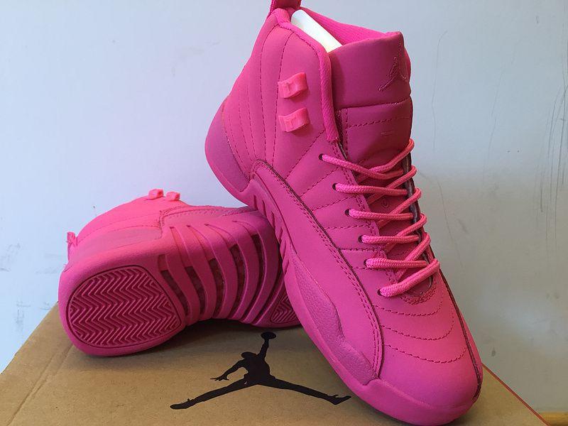 Girl Air Jordan Logo - Air Jordan 12 All Think Pink GS Basketball Shoe On Sale - Good Sale