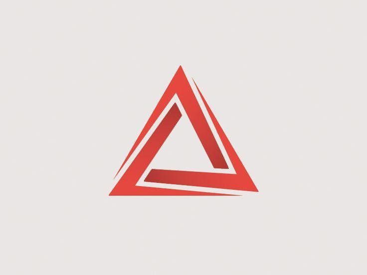 Red Triangle Face Logo - Triangle Logos