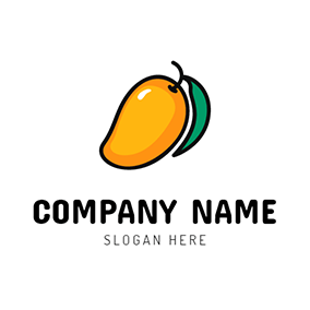 Yellow Fruit Company Logo - Yellow and Orange Mango Icon logo design | Poster | Logo design ...