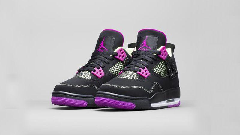 Girl Air Jordan Logo - Girls Air Jordan 4 Retro 'Fuchsia Flash' Release Details – Foot ...