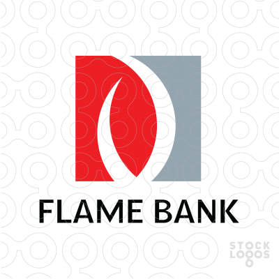 Abstract Red Gray Logo - Flame Bank | #logo #sale #brand #branding #flame #fire #bank ...