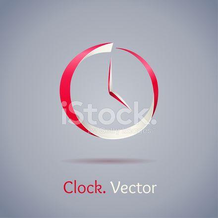 Abstract Red Gray Logo - Abstract Red Clock Symbol on Gray Stock Vector