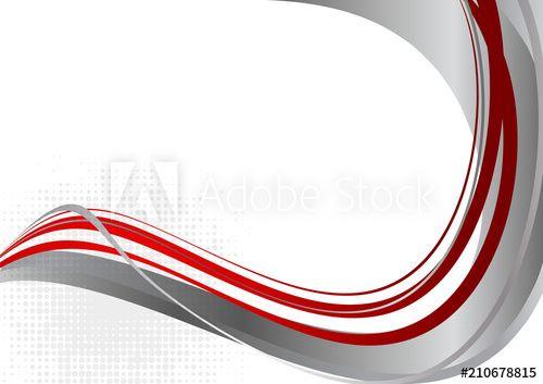 Abstract Red Gray Logo - Wave red and gray color abstract background with copy space. Vector