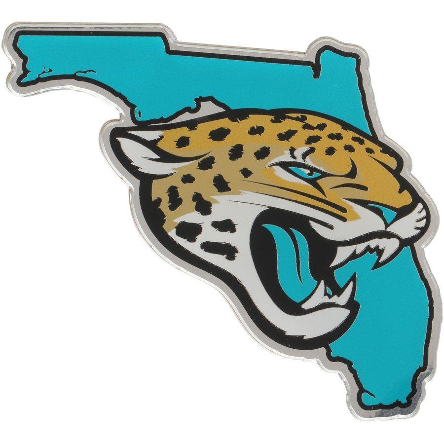 Jacksonville Jaguars Logo - Jacksonville Jaguars State Shape Acrylic Metallic Auto Emblem