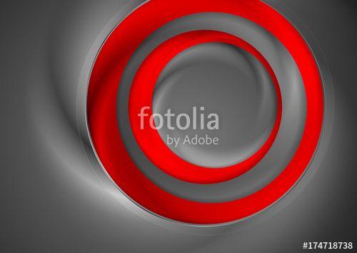 Abstract Red Gray Logo - Abstract red and grey tech circles background