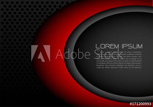 Abstract Red Gray Logo - Abstract red curve gray space text place with dark circle mesh