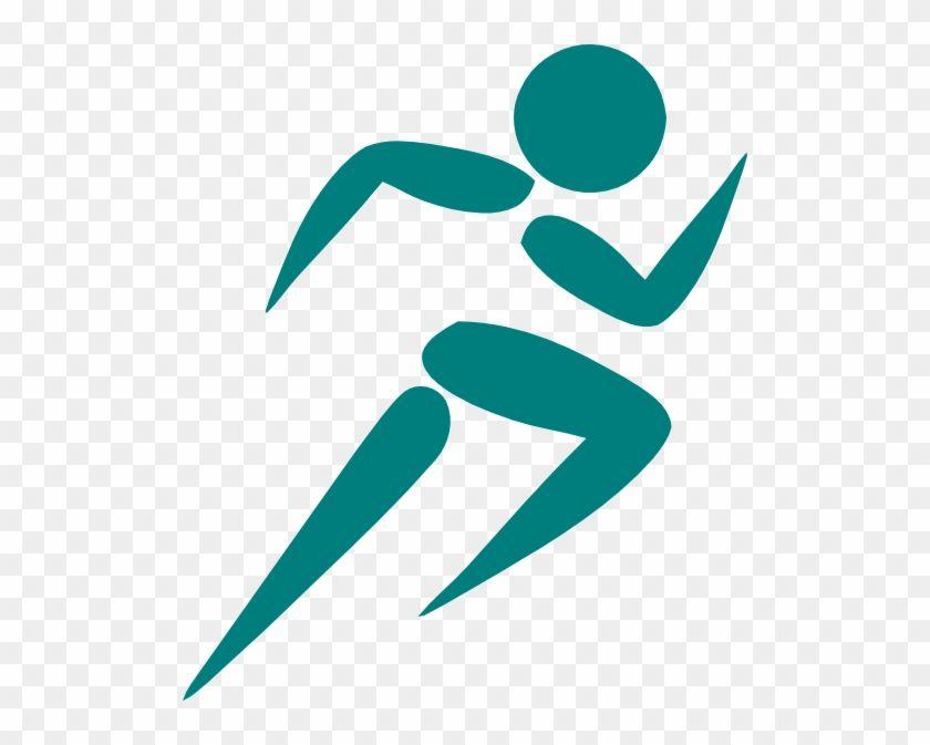 Blue Running Man Logo - Fitness Running Clipart Man Stick Figure