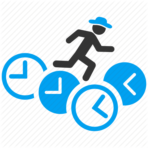Blue Running Man Logo - Clocks, gentleman, job, male, rat run, running man, work icon