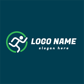 Blue Running Man Logo - Free Running Logo Designs. DesignEvo Logo Maker