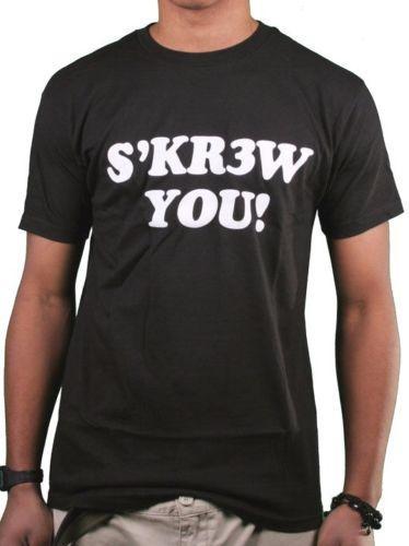 KR3W Skateboarding Logo - Kr3w Skateboarding Mens Black S'KR3W YOU! Screw FU T Shirt NWT High ...