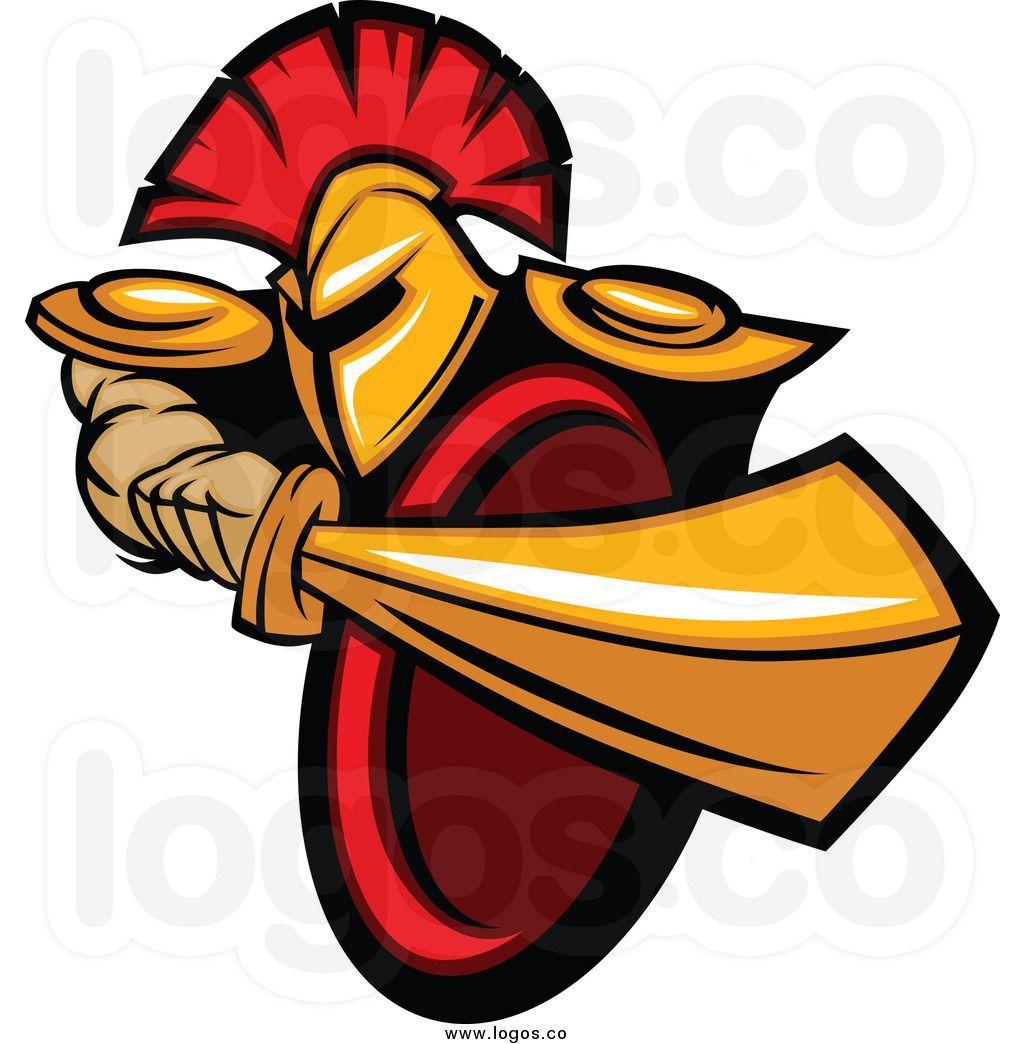 Spartan Warrior Logo - Royalty Free Clip Art Vector Logo of a Spartan Warrior Stabbing ...