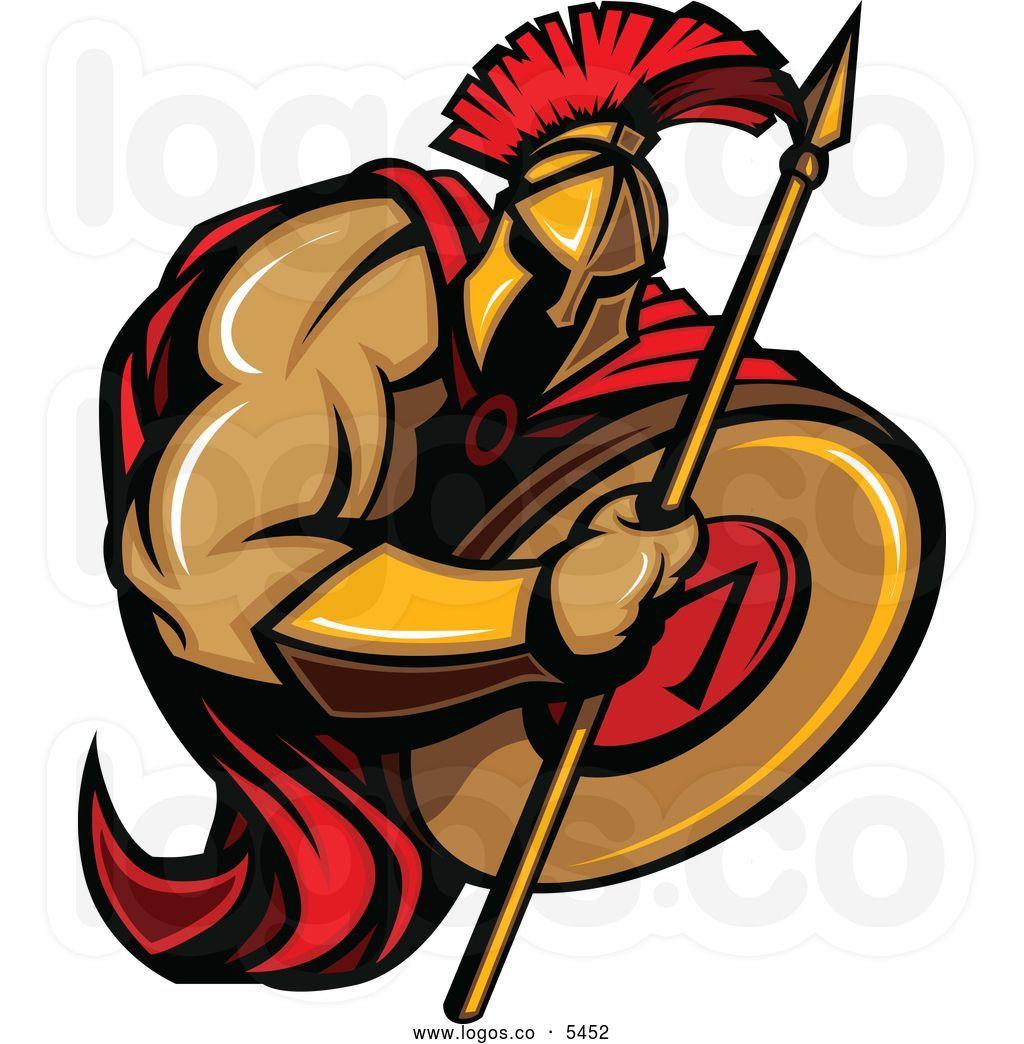 Warrior Spear Logo - cartoon greek soldier | ... of a Logo of a Muscular Spartan Warrior ...