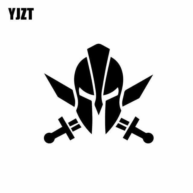 Spartan Warrior Logo - YJZT 12.7CM*11.4CM Spartan Warrior Molon Labe Funny Decal Vinyl Car ...