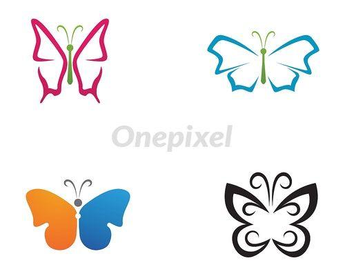 Butterfly Simple Logo - Butterfly beauty logo simple, colorful icon. Logo. Vector ...