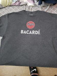 Gray Bat Logo - Bacardi Rum Charcoal Gray Bat Logo Cotton Graphic Tee T-Shirt Men's ...