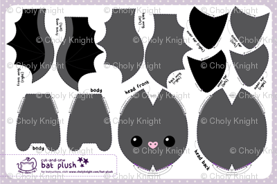 Gray Bat Logo - Cut & Sew Gray Bat Plush giftwrap
