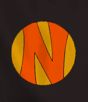 Black N Yellow Circle Logo - black Kids Cape with yellow circle and orange N