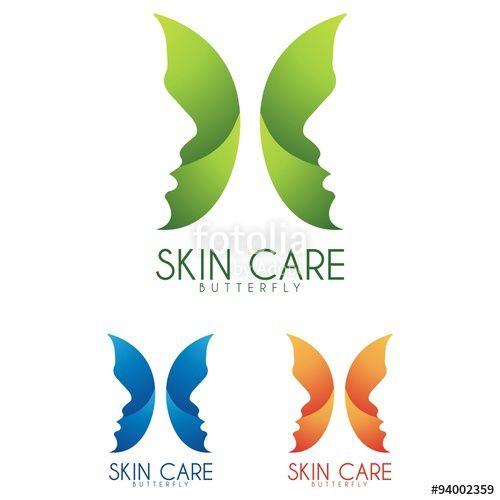 Butterfly Face Logo - Butterfly Skin Care Logo. Logo for beauty salon, hair, face and skin ...