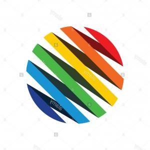 Rainbow Ribbon Logo - Stock Illustration Vector Set Abstract Colorful Ribbon Origami Logos