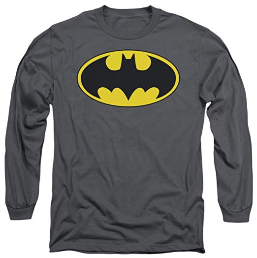 Gray Bat Logo - DC Comics Batman Symbol II Gray Long Sleeve T Shirt