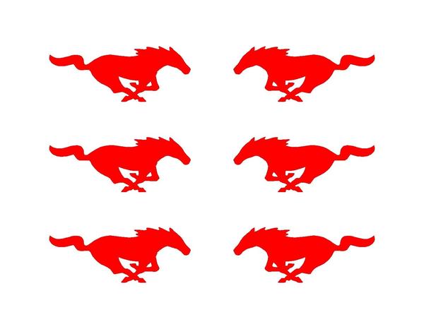 Ford Mustang Pony Logo - 6 Ford Mustang Left & Right Vinyl Decals GT Horse Pony Logo Small 2 ...