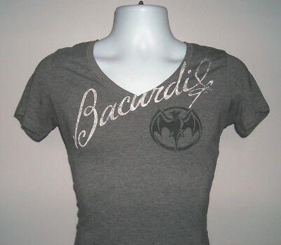 Gray Bat Logo - NEW WOMENS BACARDI Rum Summer Medium T Shirt Red Bat Logo Relaxing ...