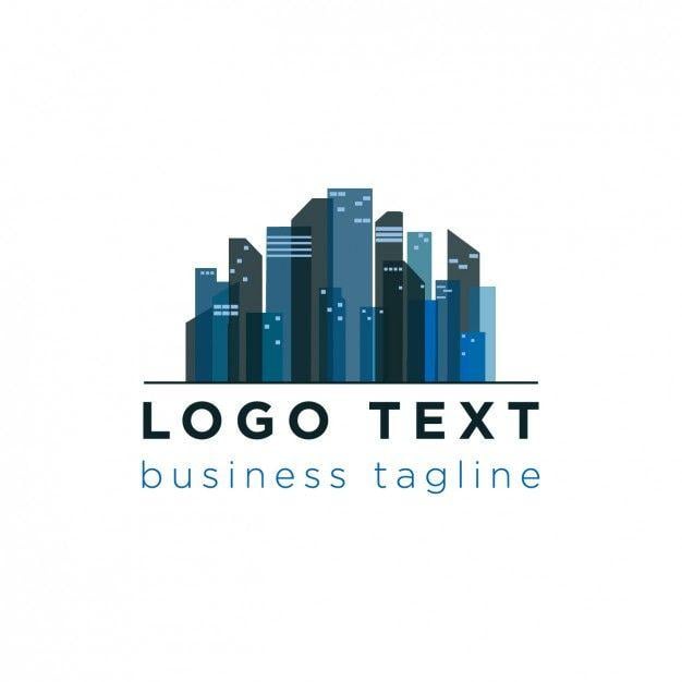 Generic Business Logo - City skyline logo in blue tones Vector | Free Download