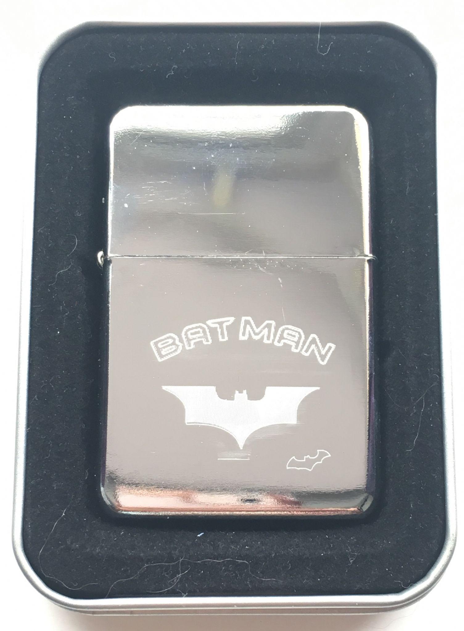 Gray Bat Logo - Personalised Bat logo Batman Font Star Silver Petrol Lighter T168