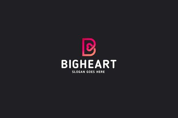 Big Letter B Logo - Big Heart • Letter B Logo Template ~ Logo Templates ~ Creative Market
