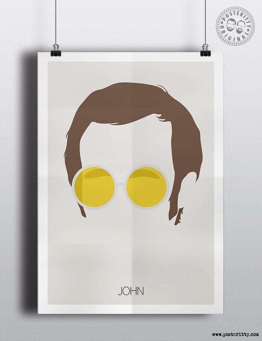 Elton John Logo - Elton John (Yellow Glasses) - Minimalist Hair Poster | Other Music I ...