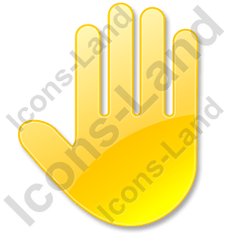 Hand in Yellow Circle Logo - Stop Hand Yellow Icon, PNG ICO Icon, 256x 128x 64x 48x48