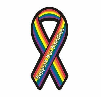 Rainbow Ribbon Logo - Rainbow Ribbon Support Our Families Magnet