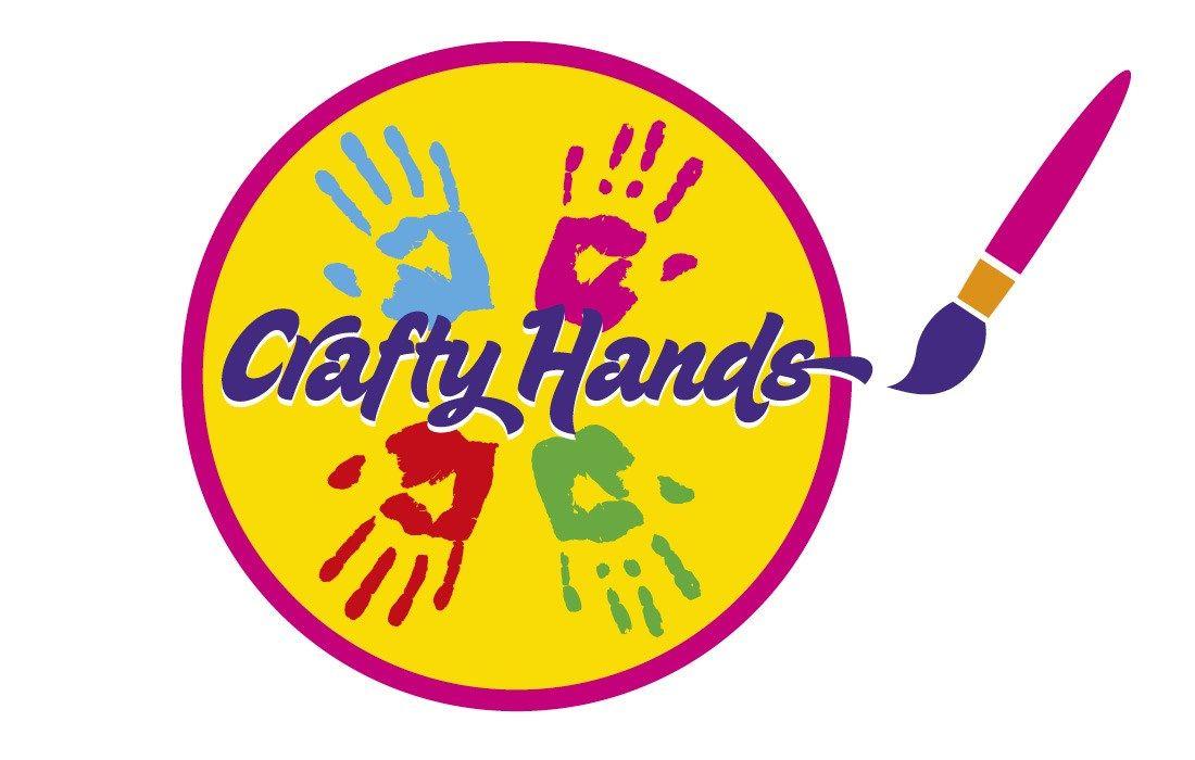 Hand in Yellow Circle Logo - Crafty Hands Logo – Pylon Design, London