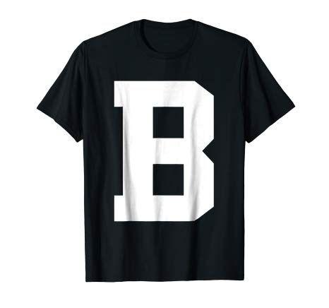 Big Letter B Logo - Amazon.com: BIG Letter B Sports Fan Game Initial Monogram T-Shirt ...