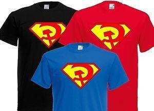 Sports Superman Logo - SUPERMAN COMMUNIST SOVIET Russian USSR logo T Shirt Football sports ...