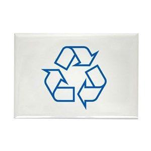 Blue Recycle Logo - Recycle Symbol Magnets - CafePress