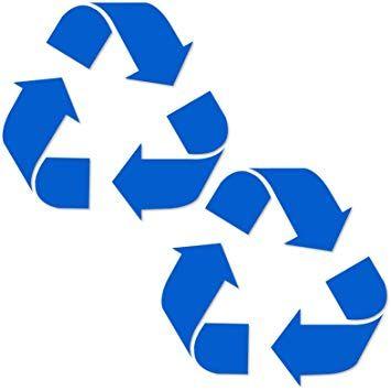 Blue Recycle Logo - Vinyl Friend Recycle Symbol Sticker Decal 5in x 5in 2