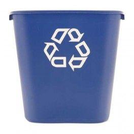 Blue Recycle Logo - Litre Slimline Bin Blue with Recycle Logo