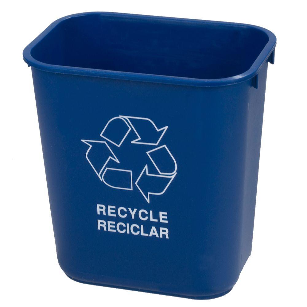 Blue Recycle Logo - Carlisle 28 qt. Blue Imprinted Recycling Logo Waste Basket (12-Pack ...