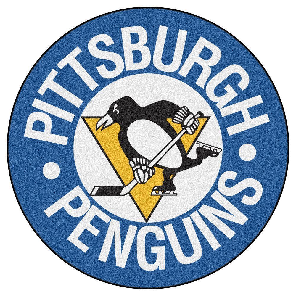 Pittsburgh Blue Logo - FANMATS Pittsburgh Penguins Blue 2 ft. x 2 ft. Round Area Rug-11052 ...