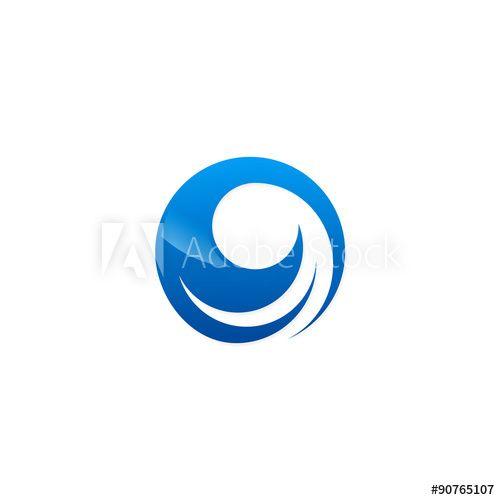 Round Swirl Logo - water wave round swirl vector logo this stock vector