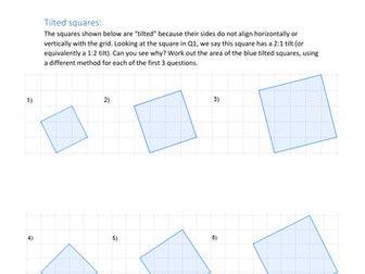 Blue Tilted Square Logo - Pythagoras Tilted Squares Intro Worksheet by luadamson - Teaching ...
