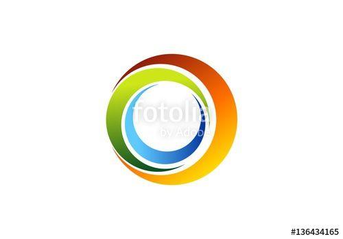 Round Swirl Logo - global sphere elements swirl logo, abstract spiral symbol, twist