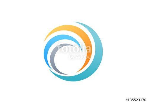 Round Swirl Logo - sphere global swirl elements logo, abstract spiral symbol, twist