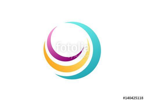Round Swirl Logo - sphere circle elements swirl logo, abstract spiral symbol, twist