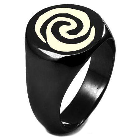 Round Swirl Logo - Tioneer - Black IP Plated Sterling Silver Disney Moana Water Swirl ...