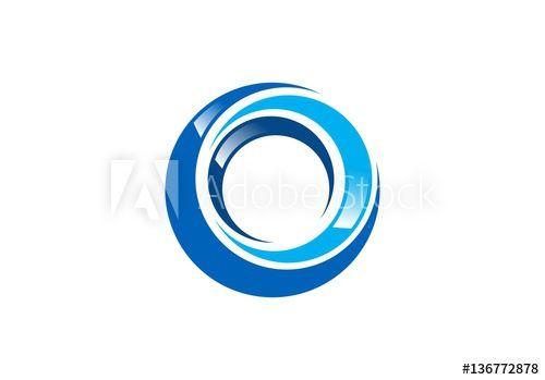 Round Swirl Logo - blue global sphere elements swirl logo, abstract spiral symbol